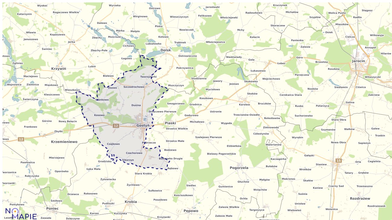 Mapa wyborów do sejmu Gostyń